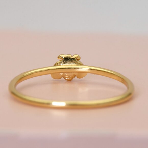 Gold Bumblebee Ring, Cute Nature Delicate Ring, Summer Stacking Ring, Size 7 - Picture 4 of 5